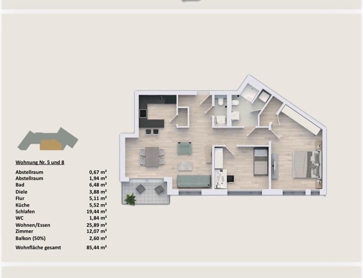 Prenájom bytu 3-izbový 86 m², Köln, Severné Porýnie - Westfálsko Prenájom bytu 3-izbový 86 m², Köln, Severné Porýnie - Westfálsko