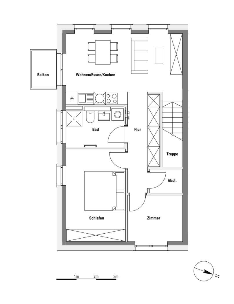 Prenájom bytu 3-izbový 59 m², Tempelhofer Str. 8, Zossen, Brandenbursko Prenájom bytu 3-izbový 59 m², Tempelhofer Str. 8, Zossen, Brandenbursko
