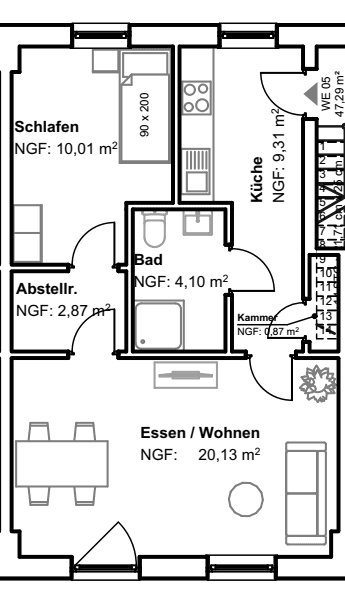 Prenájom bytu 2-izbový 42 m², Anne-Frank-Str. 15, Marburg, Hesensko Prenájom bytu 2-izbový 42 m², Anne-Frank-Str. 15, Marburg, Hesensko