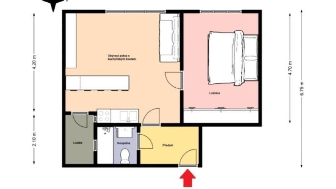 Prenájom bytu 2-izbový 50 m², Vršovická, Praha, Praha Prenájom bytu 2-izbový 50 m², Vršovická, Praha, Praha