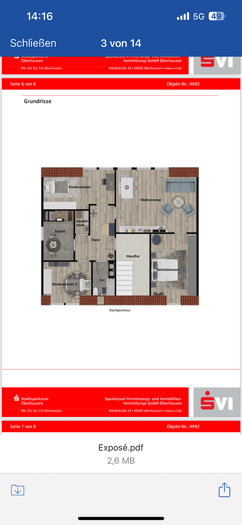 Prenájom bytu 4-izbový 83 m², Kiwittenberg 43, Oberhausen, Severné Porýnie - Westfálsko Prenájom bytu 4-izbový 83 m², Kiwittenberg 43, Oberhausen, Severné Porýnie - Westfálsko