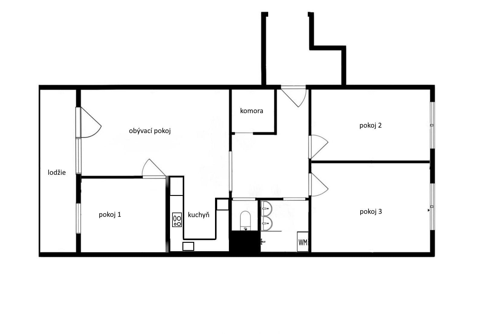 Prenájom bytu 4-izbový 78 m², Ohradní, Praha, Praha Prenájom bytu 4-izbový 78 m², Ohradní, Praha, Praha