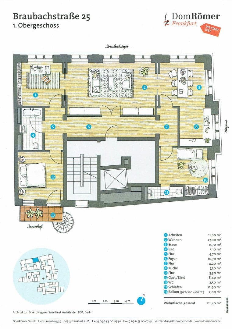 Prenájom bytu 4-izbový 112 m², Braubachstraße 27, Frankfurt, Hesensko Prenájom bytu 4-izbový 112 m², Braubachstraße 27, Frankfurt, Hesensko