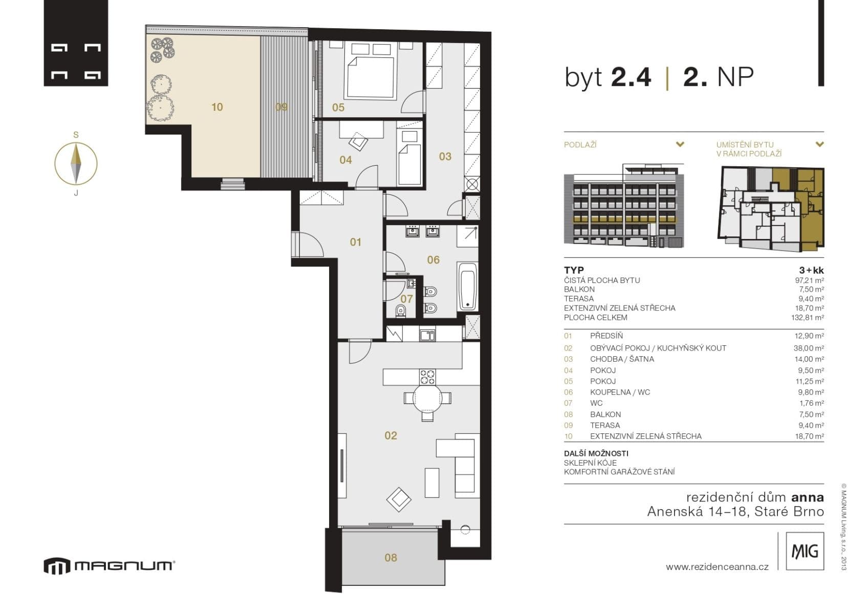 Predaj bytu 3-izbový 132 m², Anenská, Brno, Jihomoravský kraj Predaj bytu 3-izbový 132 m², Anenská, Brno, Jihomoravský kraj