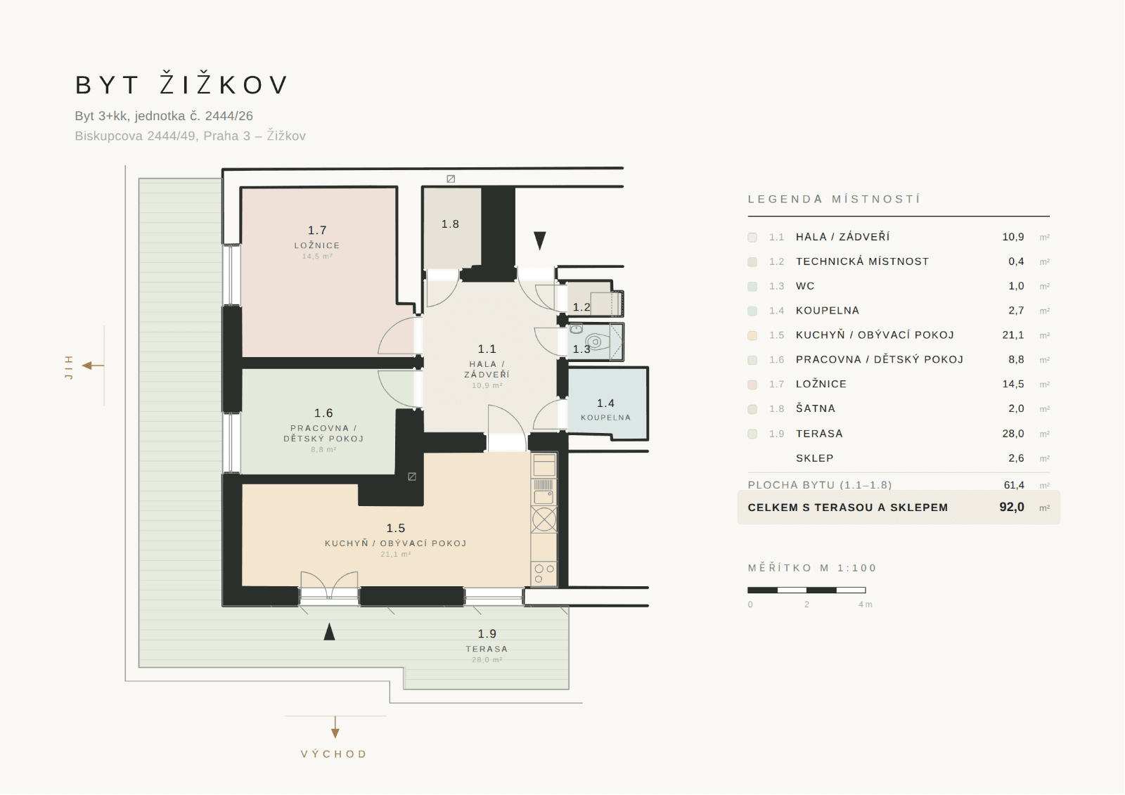 Predaj bytu 3-izbový 61 m², Biskupcova, Praha, Praha Predaj bytu 3-izbový 61 m², Biskupcova, Praha, Praha
