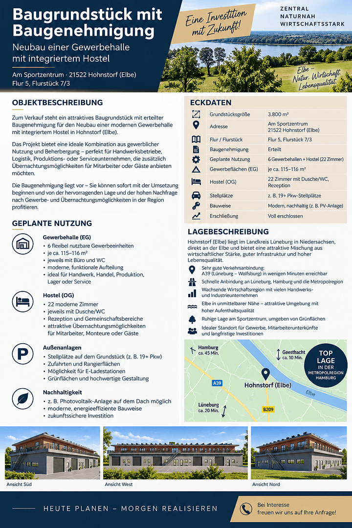 Predaj pozemku 3.800 m², Am Sportzentrum, Hohnstorf (Elbe), Dolné Sasko Predaj pozemku 3.800 m², Am Sportzentrum, Hohnstorf (Elbe), Dolné Sasko