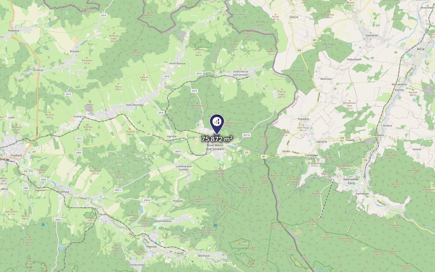 Predaj pozemku 75.872 m², Nové Město pod Smrkem, Liberecký kraj Predaj pozemku 75.872 m², Nové Město pod Smrkem, Liberecký kraj