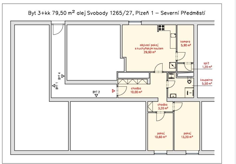 Predaj bytu 3-izbový 80 m², alej Svobody, Plzeň, Plzeňský kraj Predaj bytu 3-izbový 80 m², alej Svobody, Plzeň, Plzeňský kraj