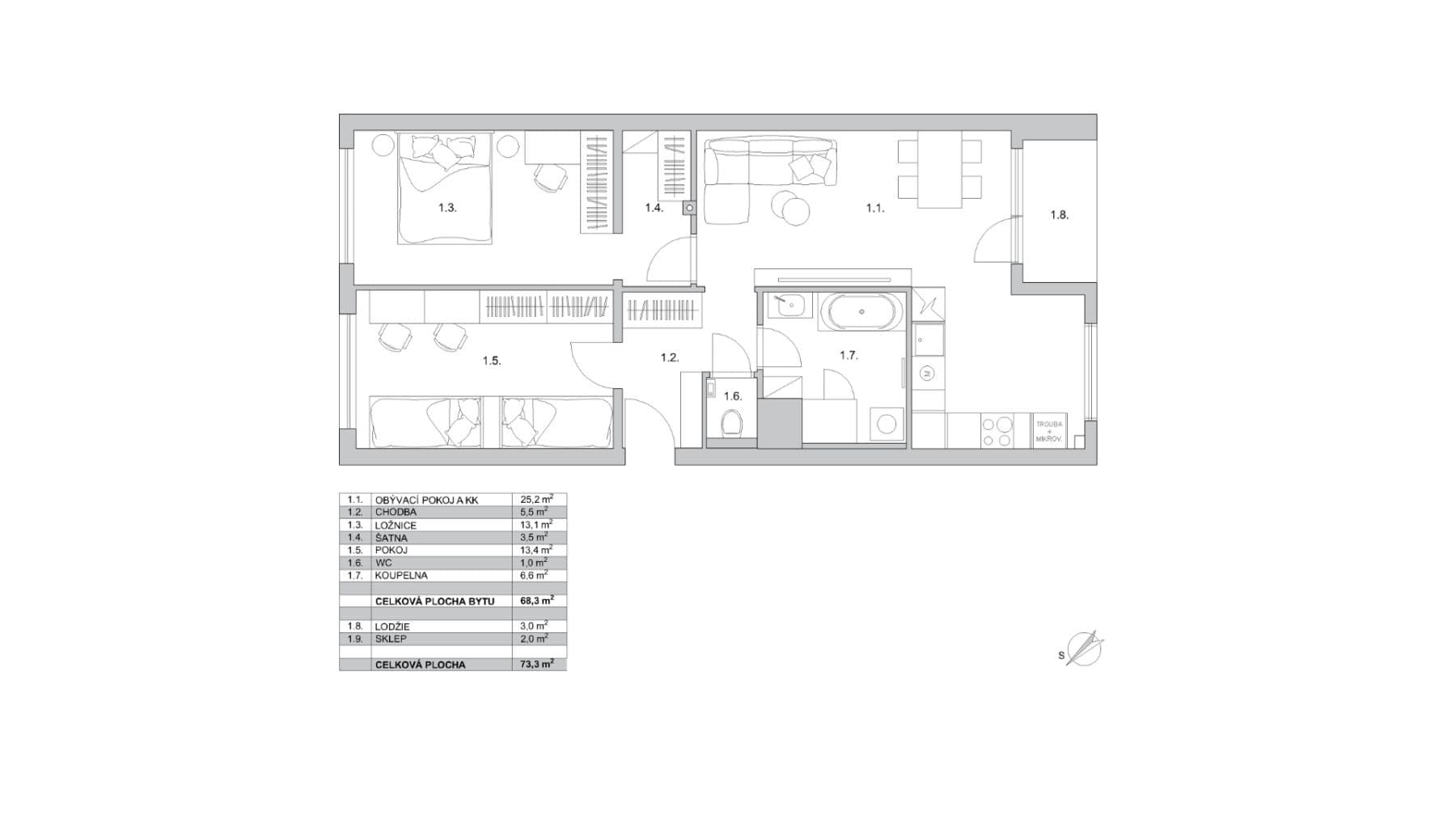 Predaj bytu 3-izbový 73 m², Pospíchalova, Praha, Praha Predaj bytu 3-izbový 73 m², Pospíchalova, Praha, Praha