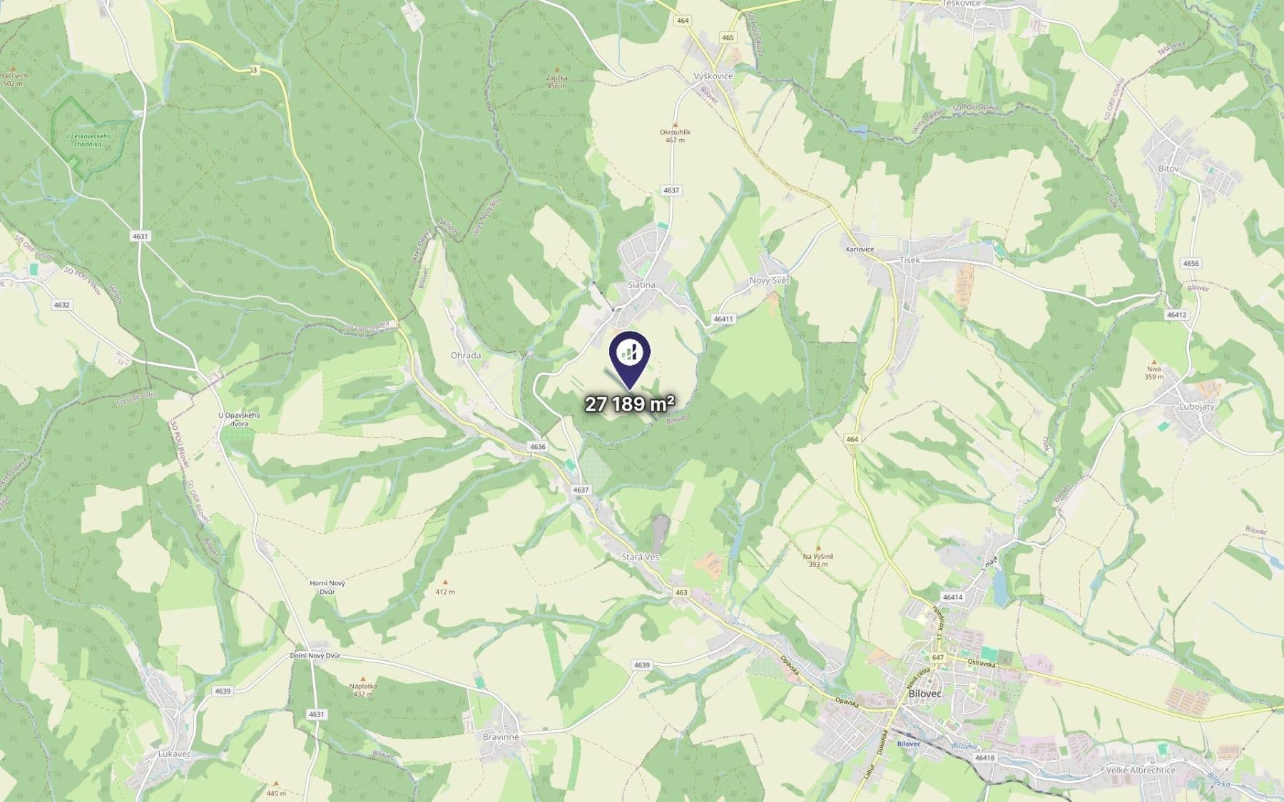 Predaj pozemku 27.189 m², Slatina, Moravskoslezský kraj Predaj pozemku 27.189 m², Slatina, Moravskoslezský kraj