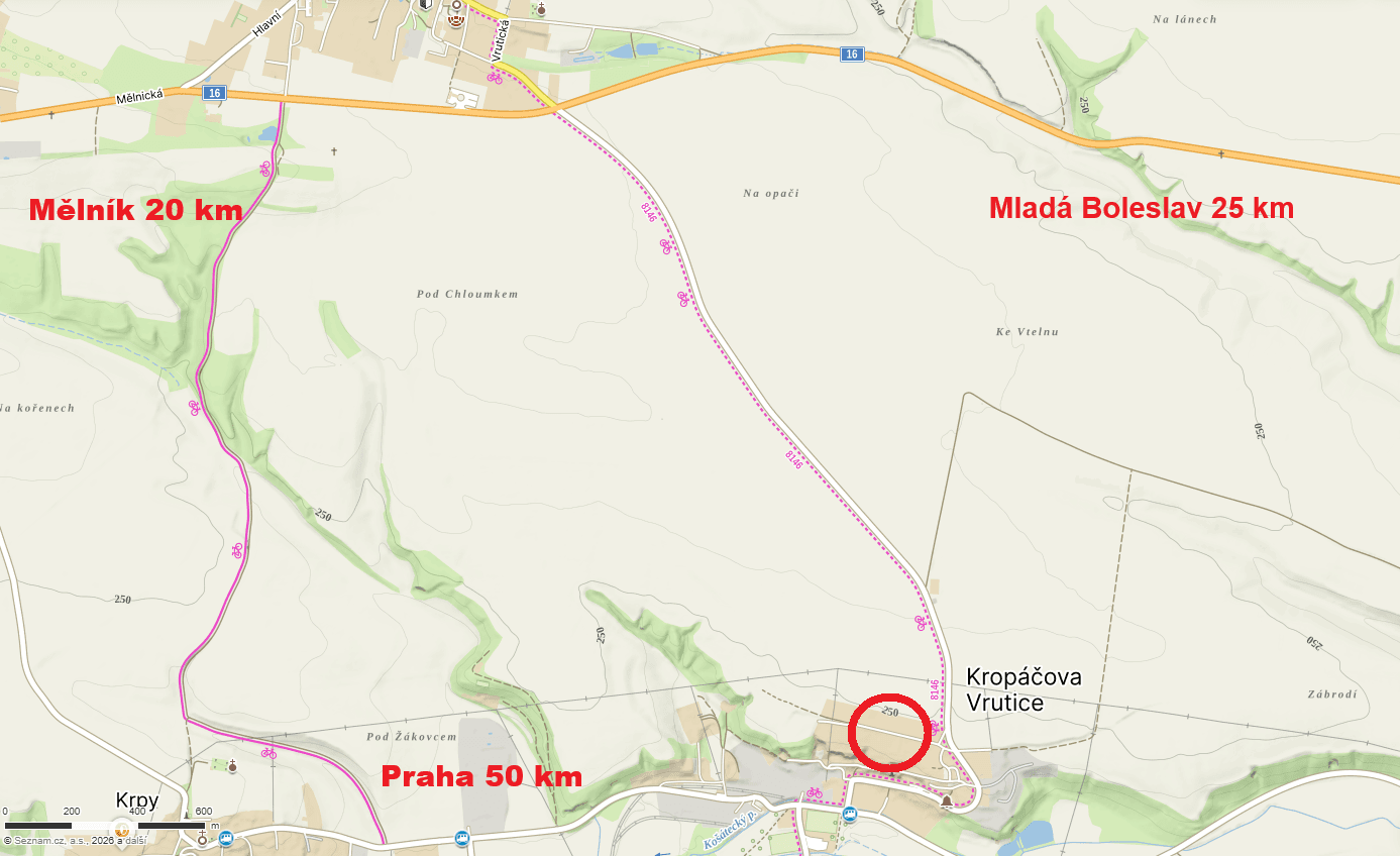 Predaj pozemku 812 m², Kropáčova Vrutice, Středočeský kraj Predaj pozemku 812 m², Kropáčova Vrutice, Středočeský kraj