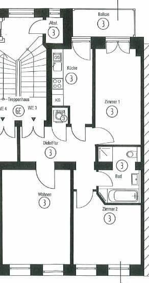 Prenájom bytu 3-izbový 77 m², Leipzig, Sasko Prenájom bytu 3-izbový 77 m², Leipzig, Sasko