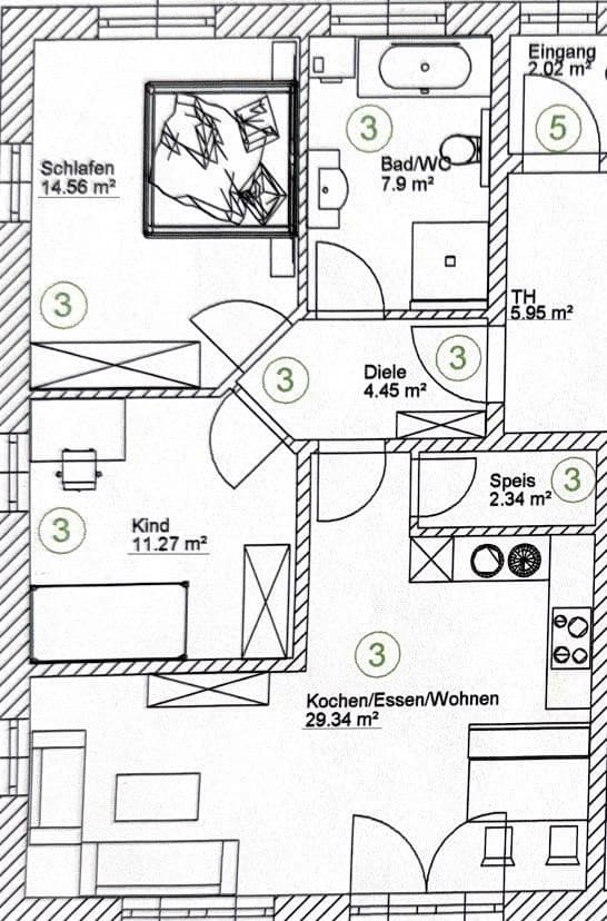Prenájom bytu 3-izbový 72 m², Ingolstadt, Bavorsko Prenájom bytu 3-izbový 72 m², Ingolstadt, Bavorsko