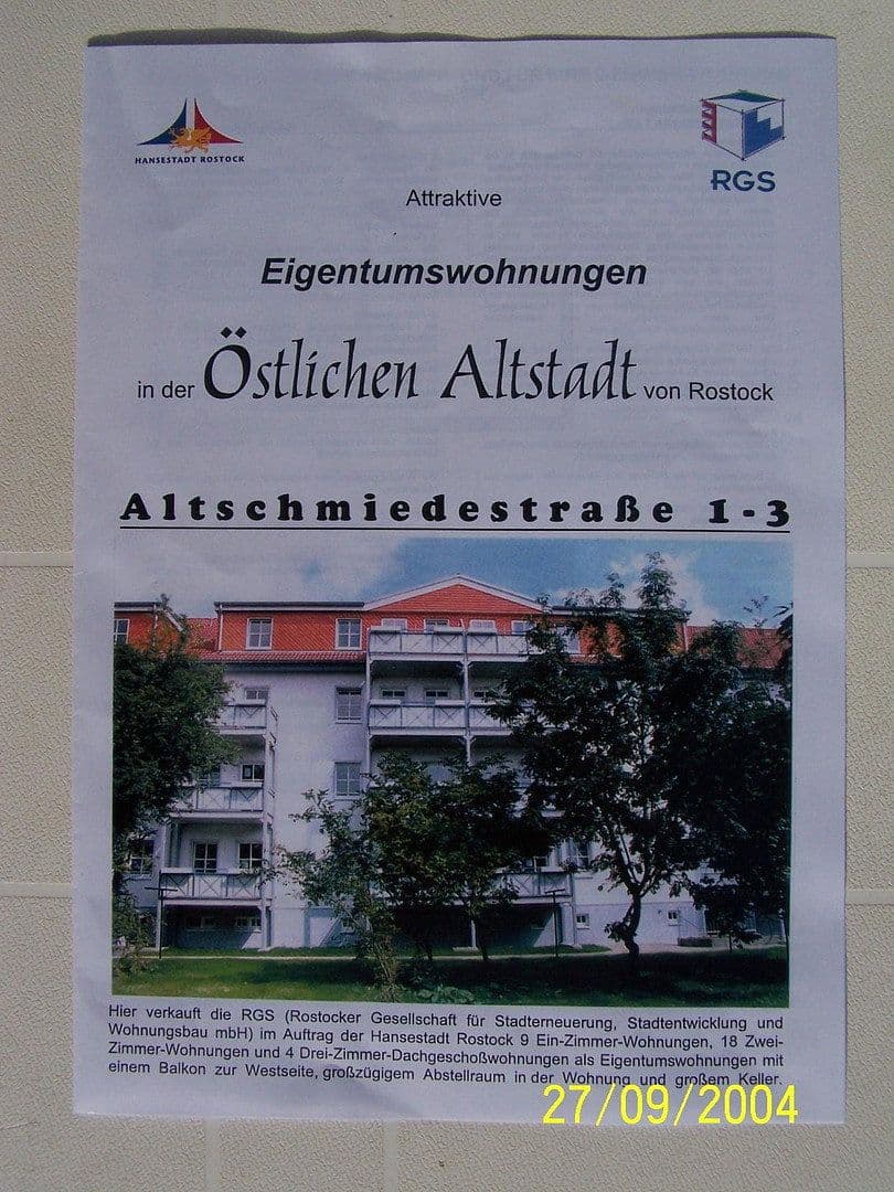 Predaj bytu 2-izbový 64 m², Altschmiedestraße 3, Rostock, Meklenbursko-Predpomoransko Predaj bytu 2-izbový 64 m², Altschmiedestraße 3, Rostock, Meklenbursko-Predpomoransko