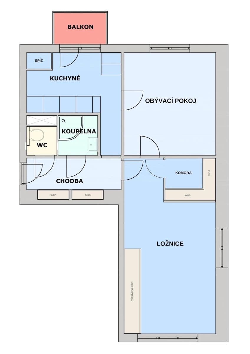 Prenájom bytu 2-izbový 55 m², Střimelická, Praha, Praha Prenájom bytu 2-izbový 55 m², Střimelická, Praha, Praha