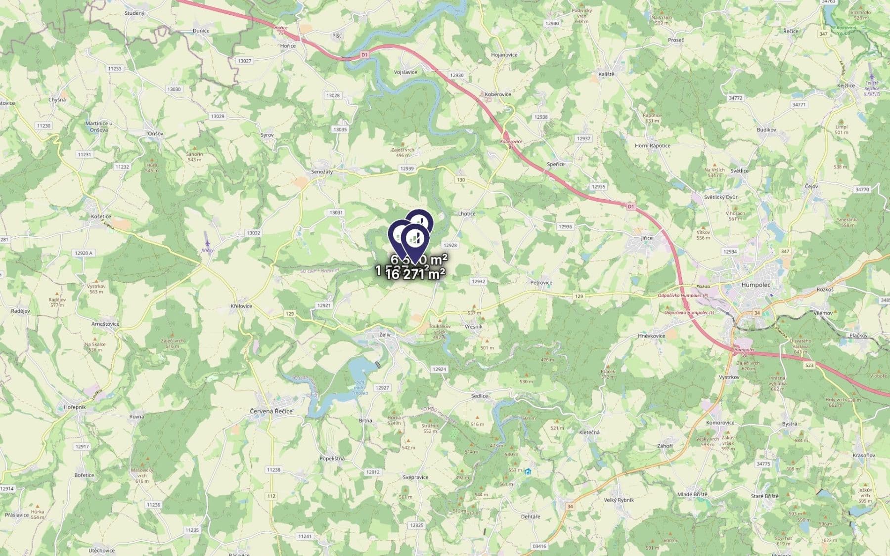 Predaj pozemku 3.049 m², Želiv, Kraj Vysočina Predaj pozemku 3.049 m², Želiv, Kraj Vysočina