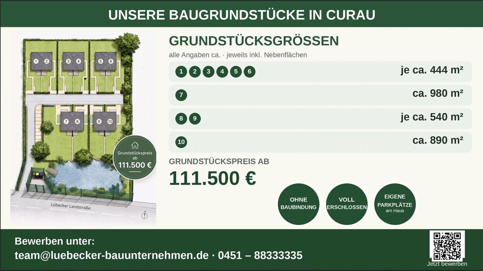 Predaj pozemku 444 m², Lübecker Landstraße, Stockelsdorf, Šlezvicko-Holštajnsko Predaj pozemku 444 m², Lübecker Landstraße, Stockelsdorf, Šlezvicko-Holštajnsko