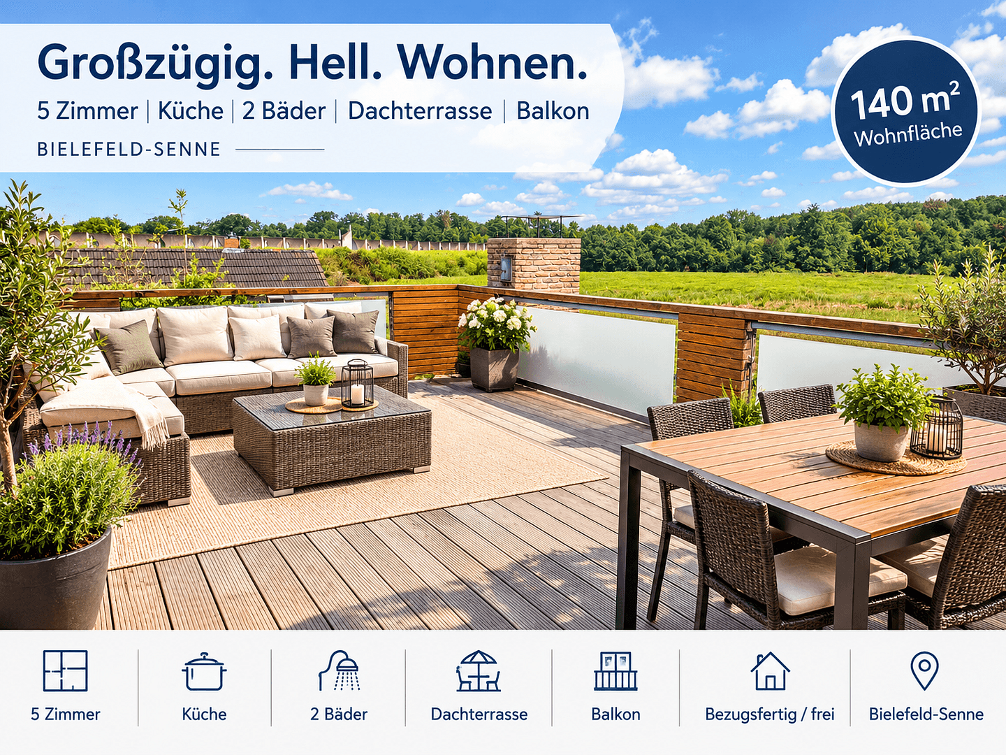 Prenájom bytu 5-izbový 140 m², Antilopenweg 12, Bielefed, Severné Porýnie - Westfálsko Prenájom bytu 5-izbový 140 m², Antilopenweg 12, Bielefed, Severné Porýnie - Westfálsko