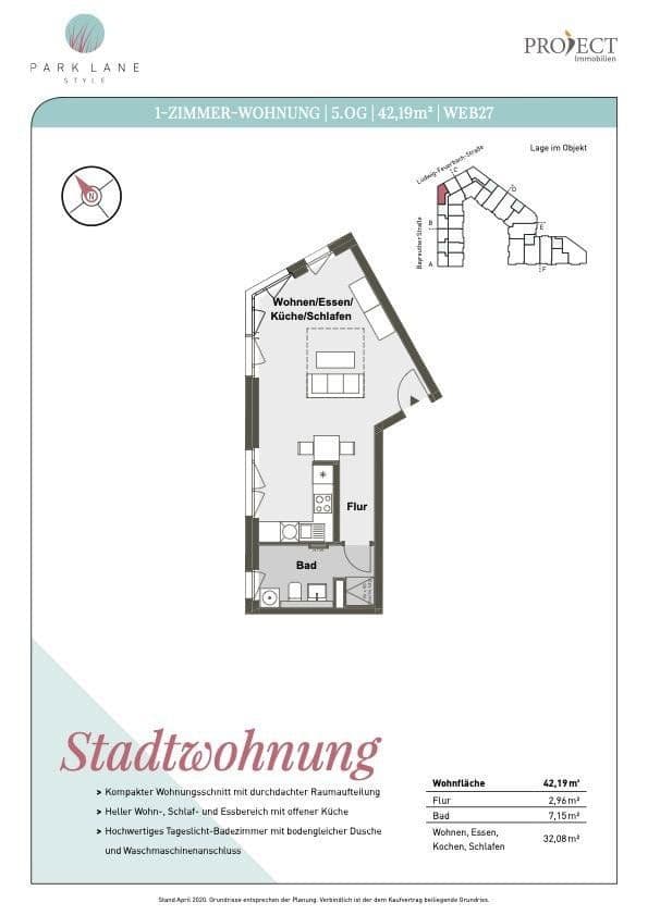 Prenájom bytu 1-izbový 43 m², Ludwig-Feuerbach Str. 4, Nuernberg, Bavorsko Prenájom bytu 1-izbový 43 m², Ludwig-Feuerbach Str. 4, Nuernberg, Bavorsko
