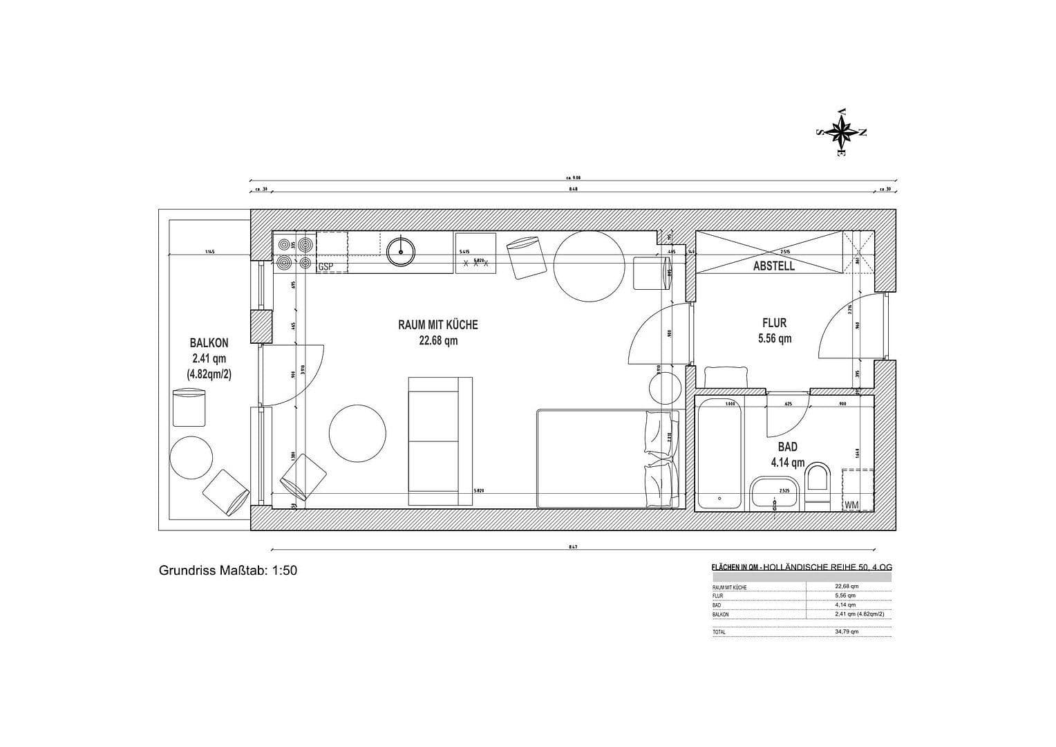 Predaj bytu 1-izbový 35 m², Holländische Reihe 50, Hamburg, Hamburg Predaj bytu 1-izbový 35 m², Holländische Reihe 50, Hamburg, Hamburg
