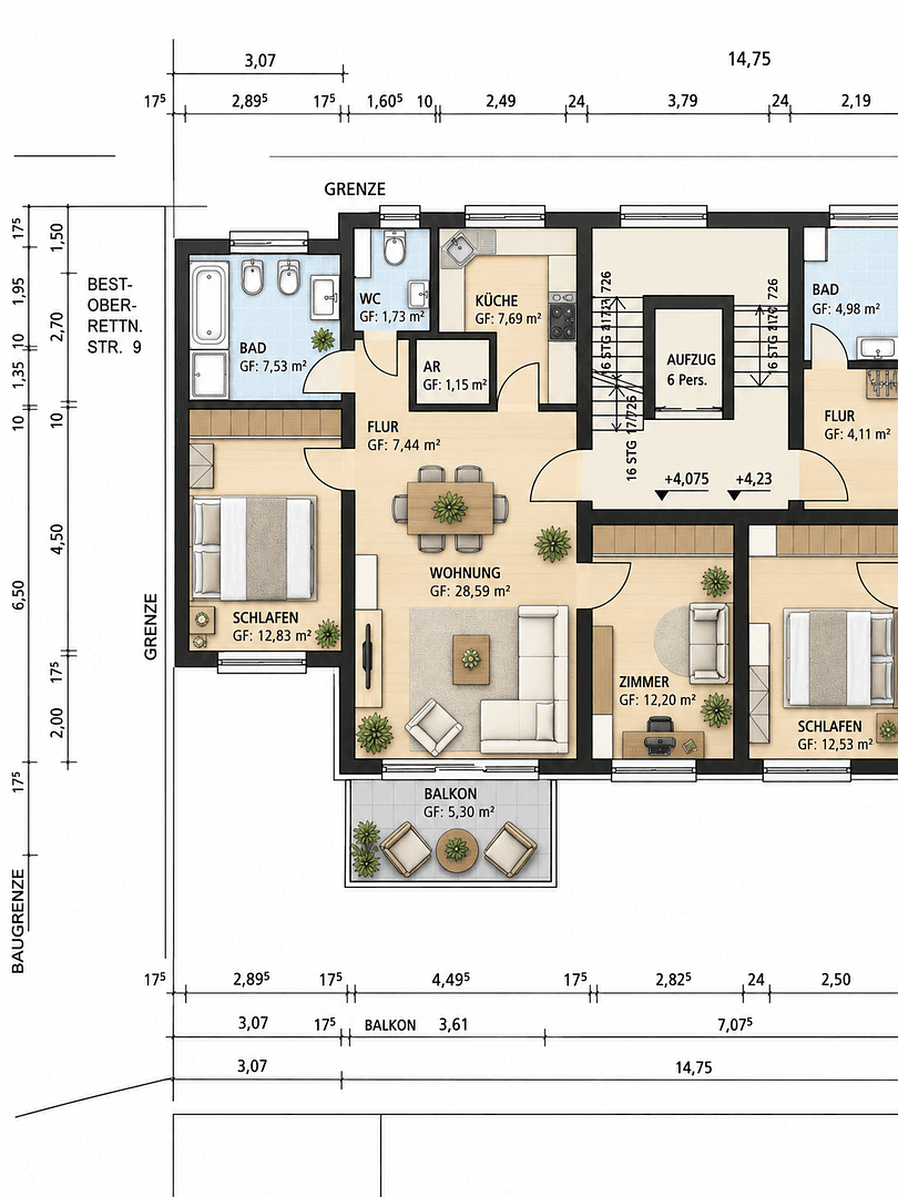 Predaj bytu 3-izbový 78 m², Obere Reithausstr. 5, Ludwigsburg, Bádensko-Wurttembersko Predaj bytu 3-izbový 78 m², Obere Reithausstr. 5, Ludwigsburg, Bádensko-Wurttembersko