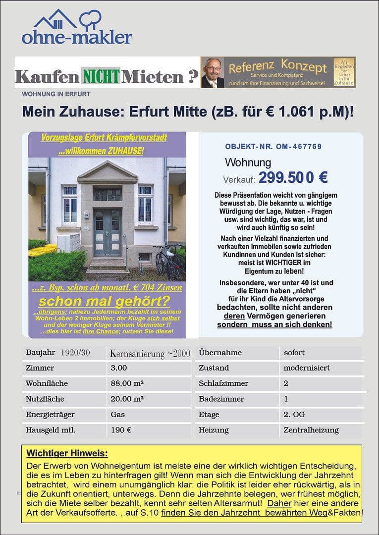 Predaj bytu 3-izbový 88 m², Erfurt, Durínsko Predaj bytu 3-izbový 88 m², Erfurt, Durínsko
