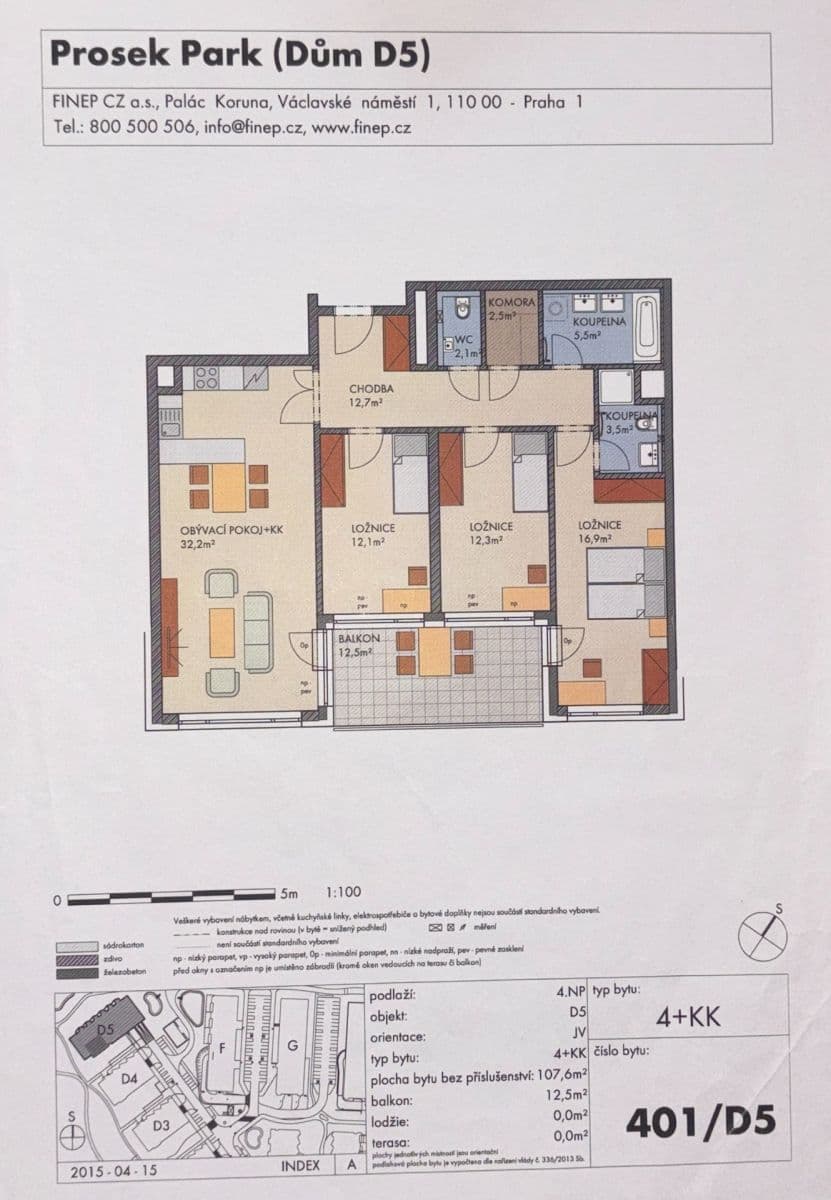 Prenájom bytu 4-izbový 108 m², Makedonská, Praha, Praha Prenájom bytu 4-izbový 108 m², Makedonská, Praha, Praha