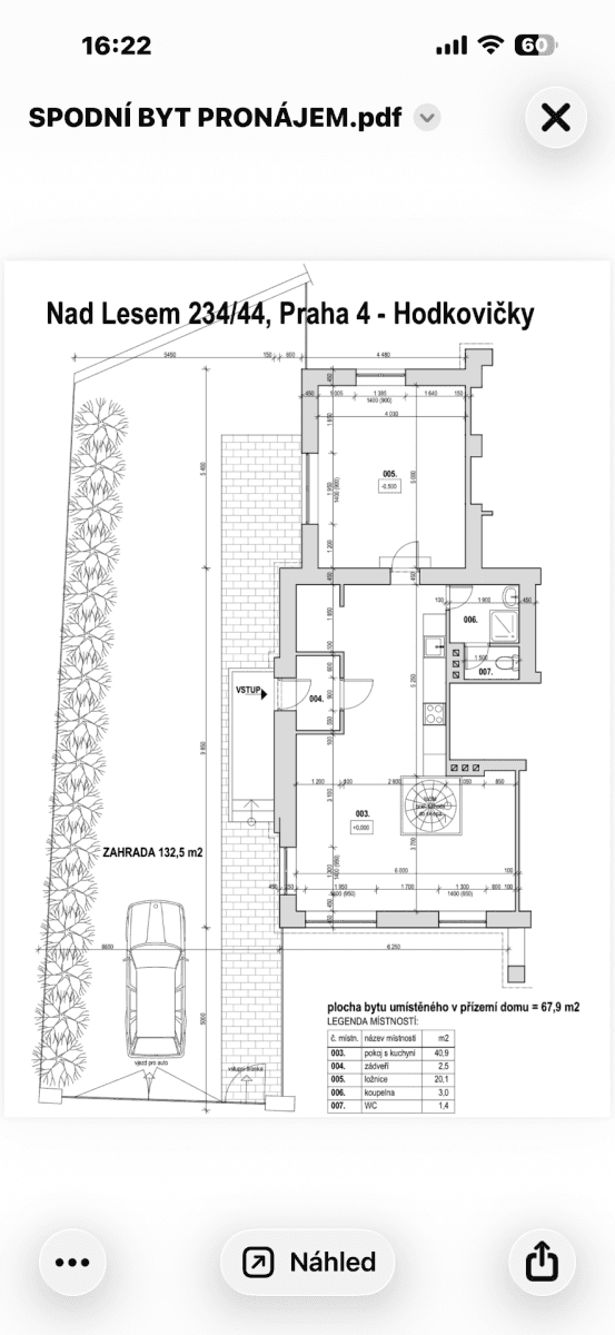 Prenájom bytu 2-izbový 75 m², Nad Lesem, Praha, Praha Prenájom bytu 2-izbový 75 m², Nad Lesem, Praha, Praha