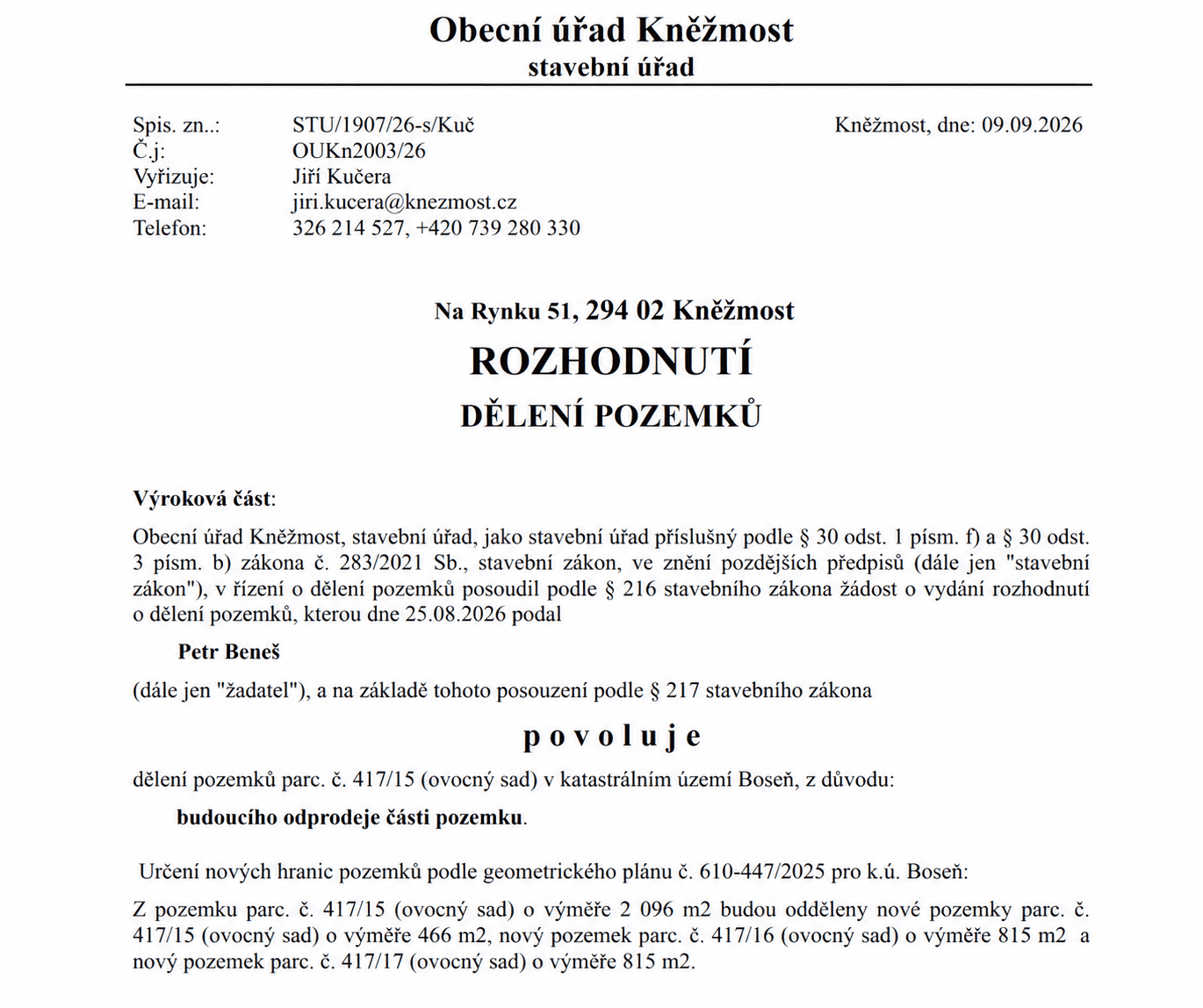 Predaj pozemku 815 m², Boseň, Středočeský kraj Predaj pozemku 815 m², Boseň, Středočeský kraj