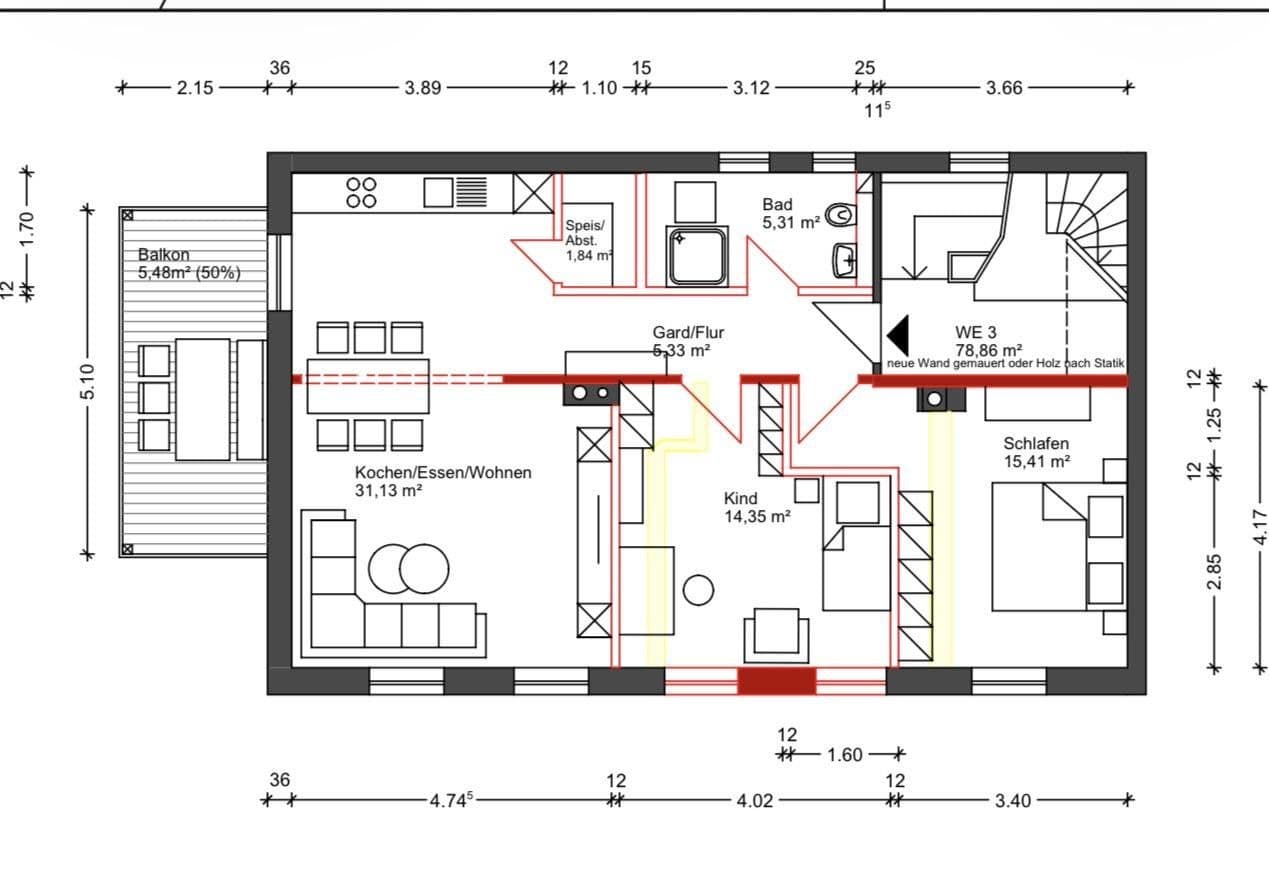 Prenájom bytu 3-izbový 78 m², Theaterstraße 1, Hof, Bavorsko Prenájom bytu 3-izbový 78 m², Theaterstraße 1, Hof, Bavorsko