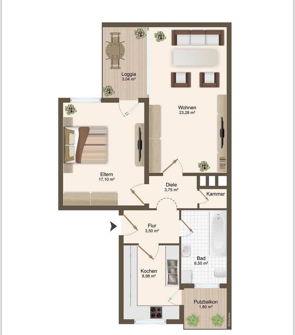 Prenájom bytu 2-izbový 64 m², Speyer, Porýnie-Falcko Prenájom bytu 2-izbový 64 m², Speyer, Porýnie-Falcko