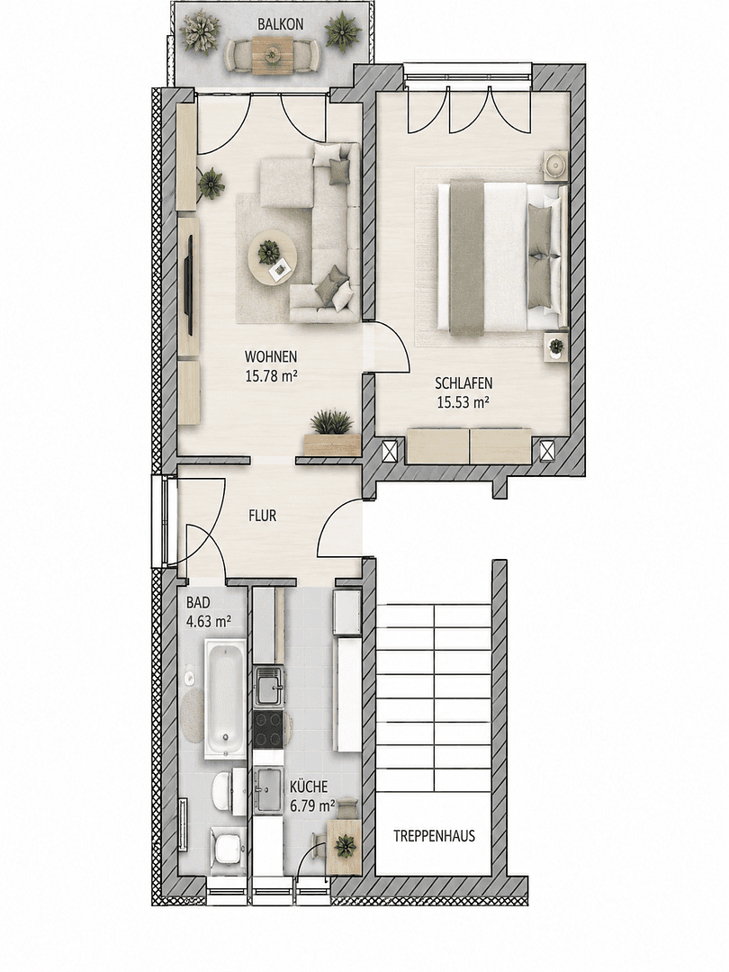Prenájom bytu 2-izbový 50 m², Hainstraße 16, Thum, Sasko Prenájom bytu 2-izbový 50 m², Hainstraße 16, Thum, Sasko
