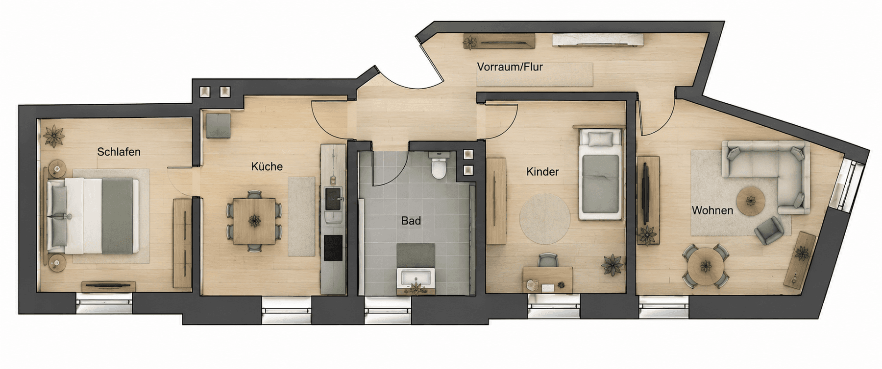Prenájom bytu 3-izbový 81 m², Wirsungstraße 21, Augsburg, Bavorsko Prenájom bytu 3-izbový 81 m², Wirsungstraße 21, Augsburg, Bavorsko