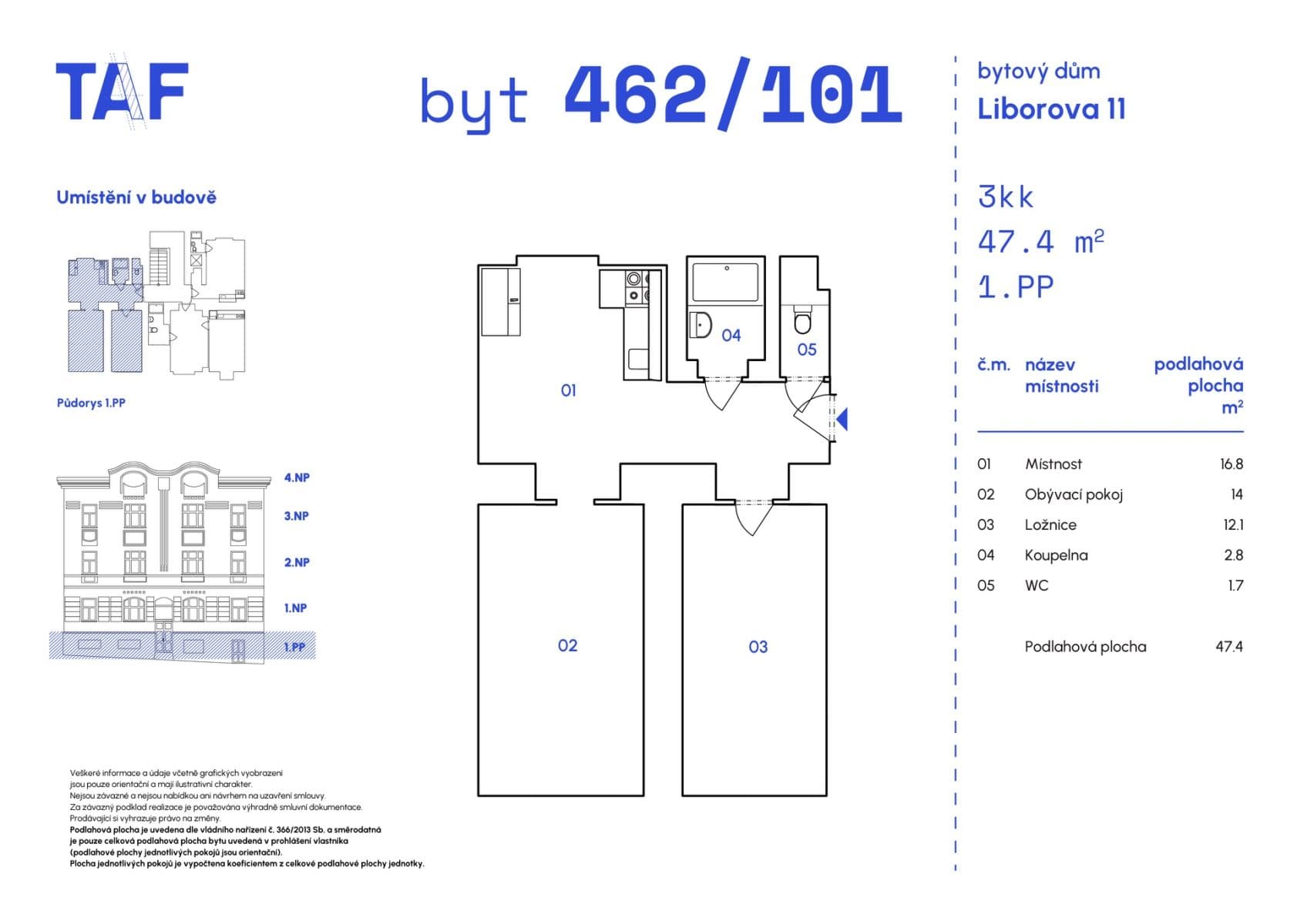 Predaj bytu 3-izbový 47 m², Liborova, Praha, Praha Predaj bytu 3-izbový 47 m², Liborova, Praha, Praha