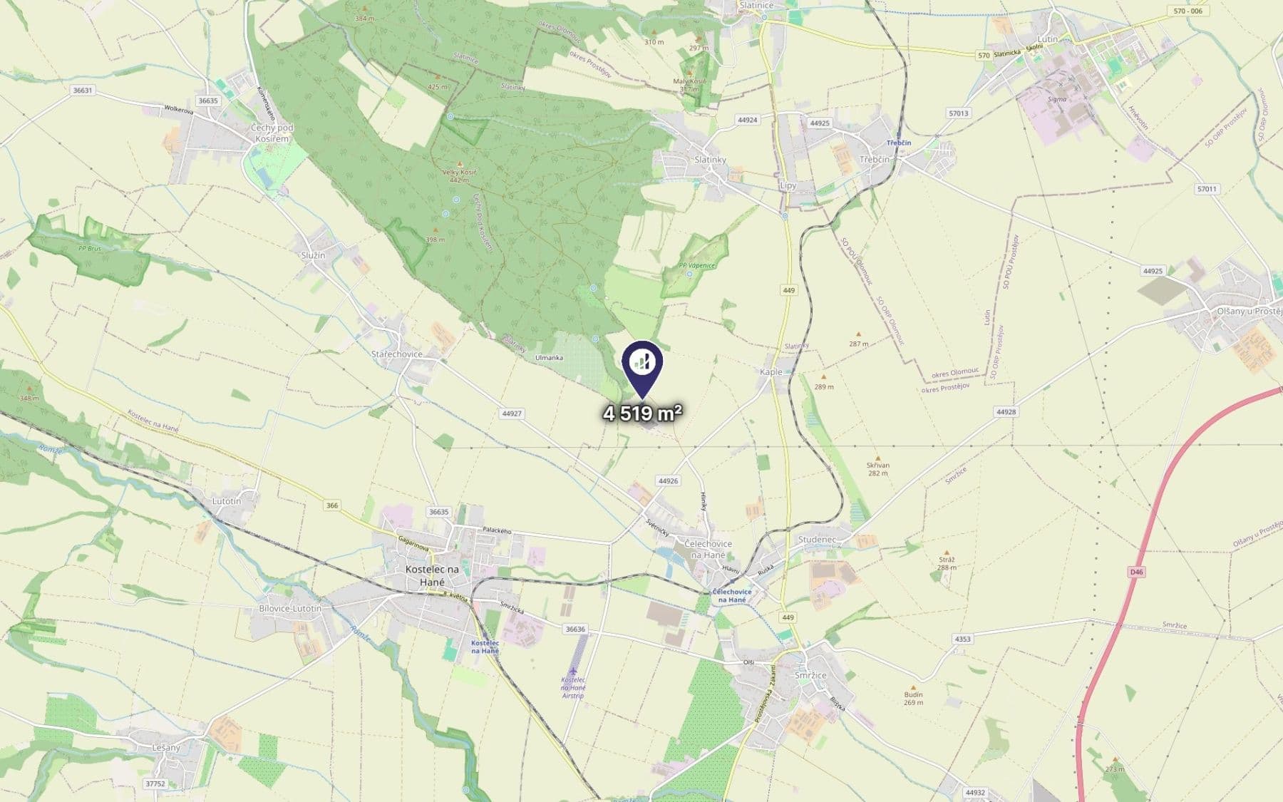 Predaj pozemku 4.519 m², Čelechovice na Hané, Olomoucký kraj Predaj pozemku 4.519 m², Čelechovice na Hané, Olomoucký kraj