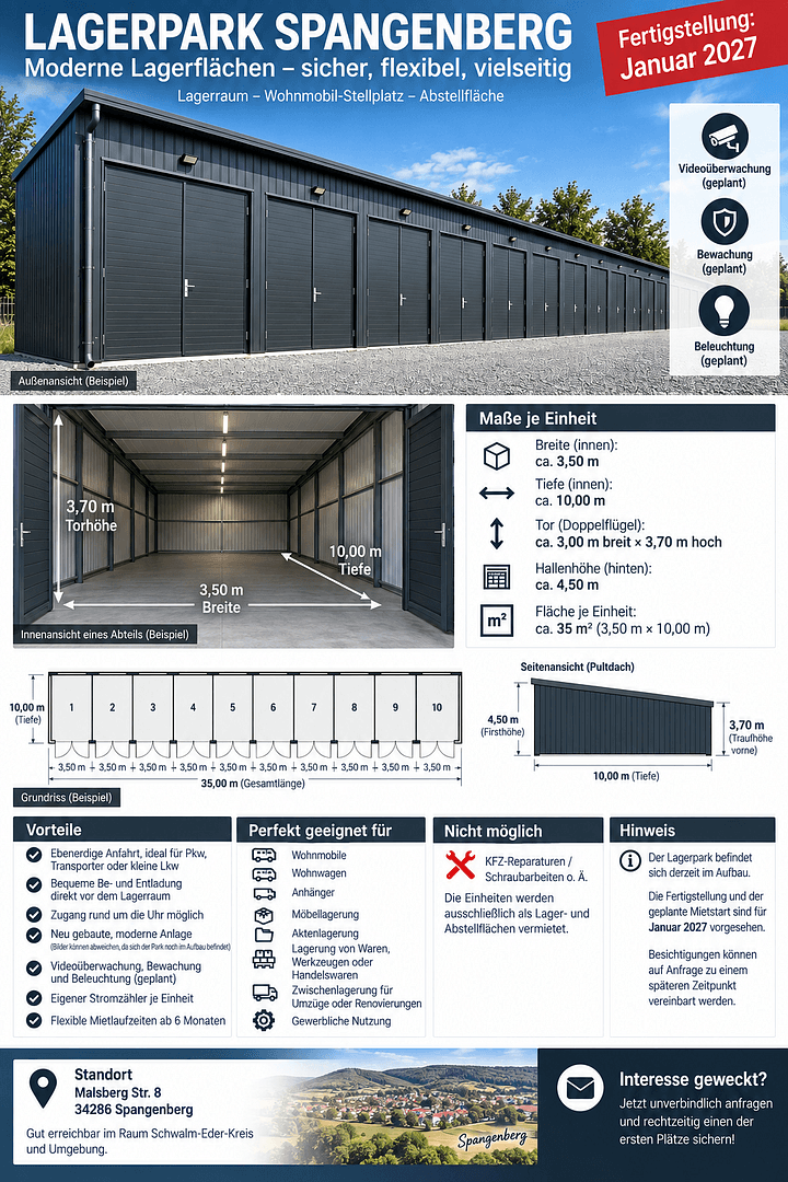 Prenájom garáže 11.000 m², Malsberg Str 8, Spangenberg, Hesensko Prenájom garáže 11.000 m², Malsberg Str 8, Spangenberg, Hesensko
