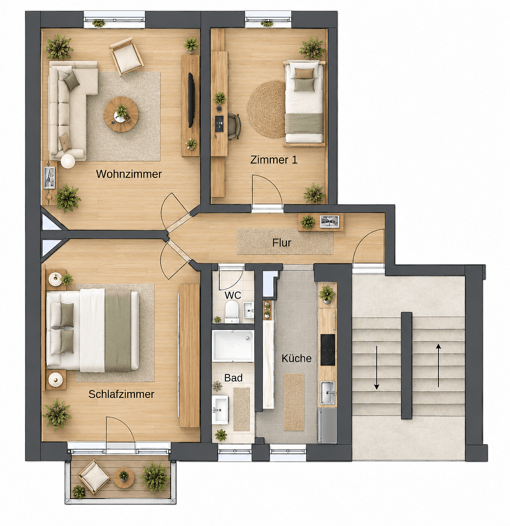 Prenájom bytu 3-izbový 66 m², Offenbach am Main, Hesensko Prenájom bytu 3-izbový 66 m², Offenbach am Main, Hesensko