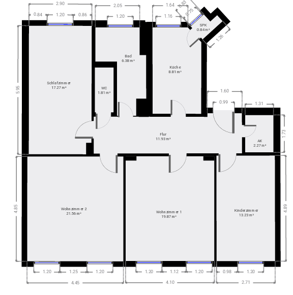 Prenájom bytu 4-izbový 103 m², Freiberg, Sasko Prenájom bytu 4-izbový 103 m², Freiberg, Sasko