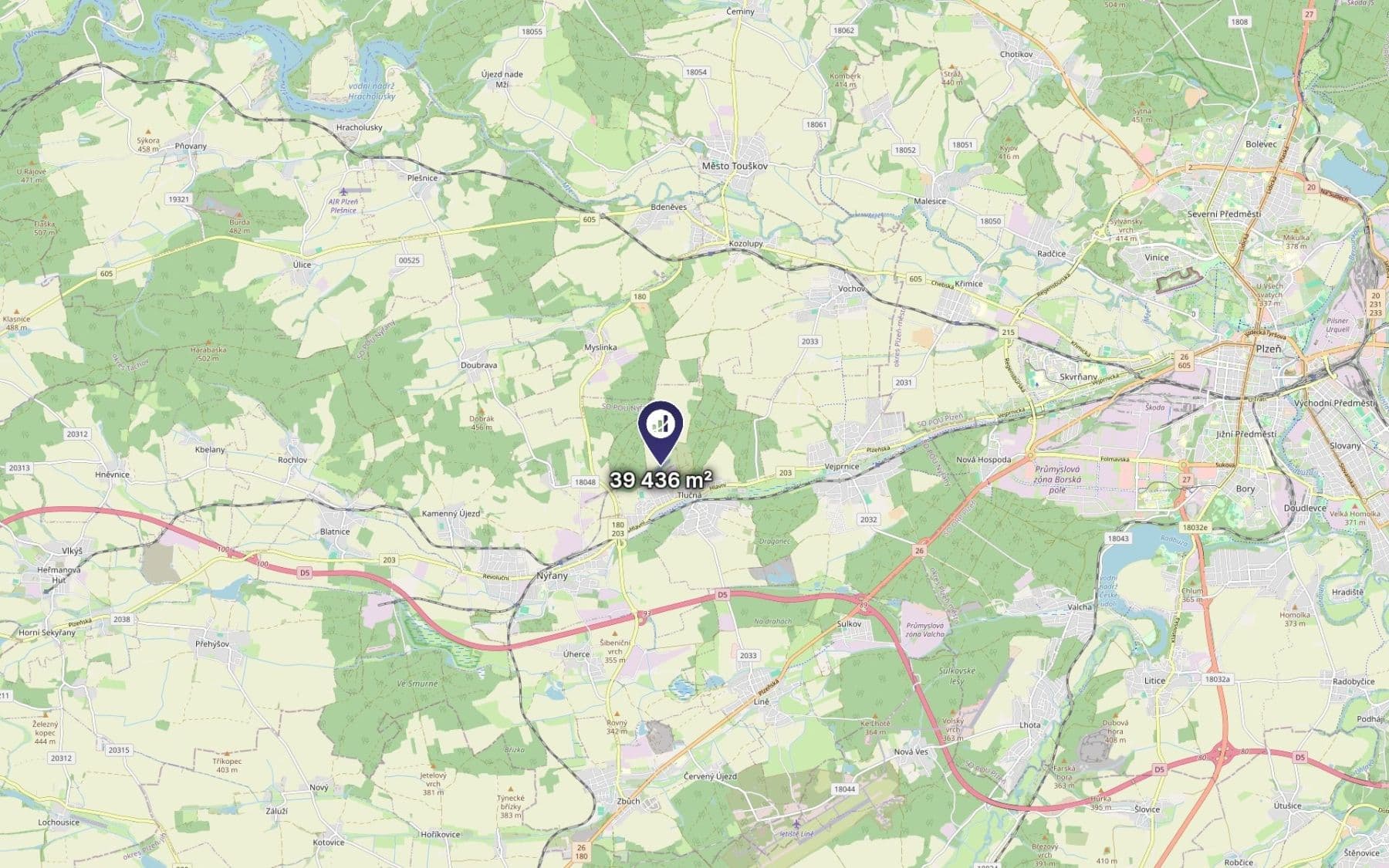 Predaj pozemku 39.436 m², Tlučná, Plzeňský kraj Predaj pozemku 39.436 m², Tlučná, Plzeňský kraj