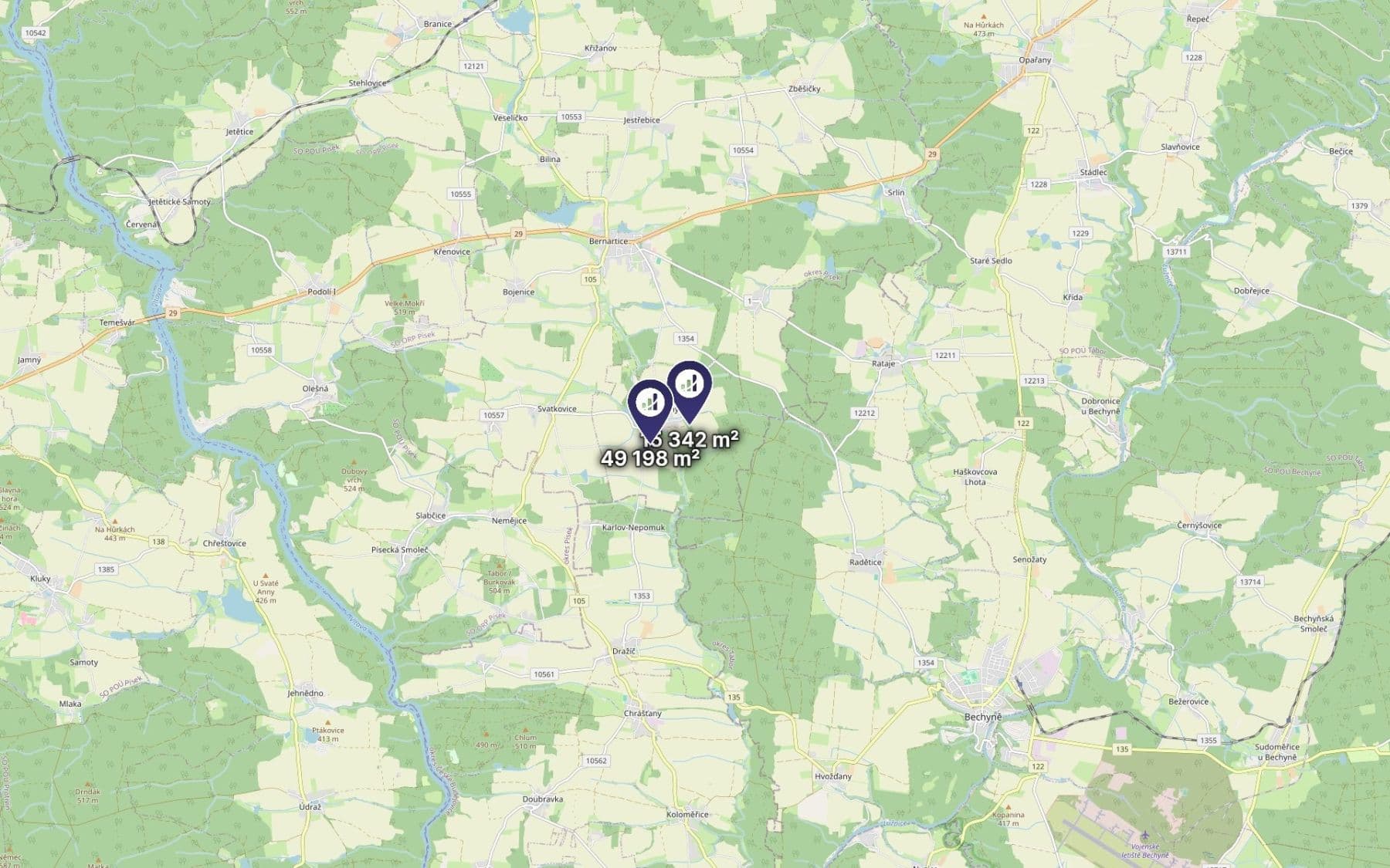 Predaj pozemku 64.540 m², Borovany, Jihočeský kraj Predaj pozemku 64.540 m², Borovany, Jihočeský kraj