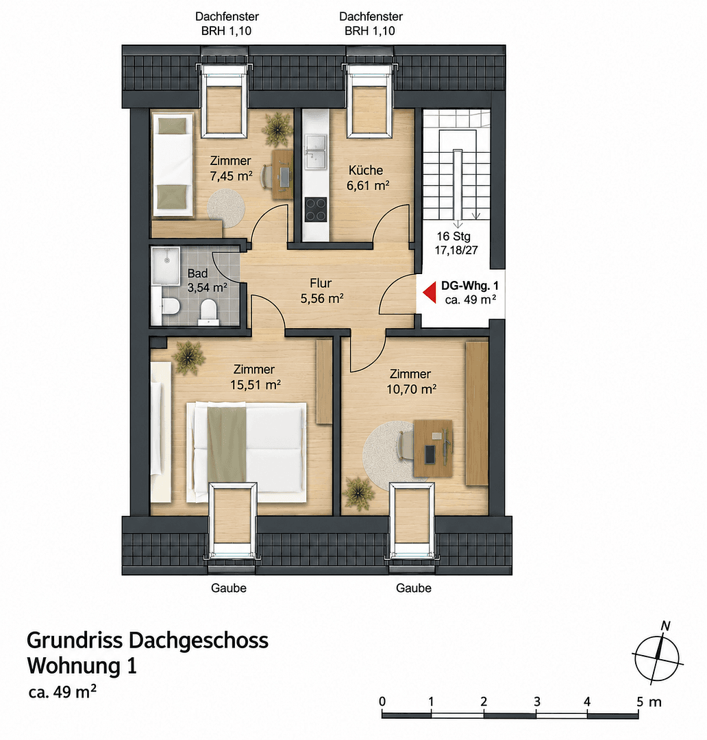 Prenájom bytu 3-izbový 50 m², Hahnenstraße 14, Hannover, Dolné Sasko Prenájom bytu 3-izbový 50 m², Hahnenstraße 14, Hannover, Dolné Sasko