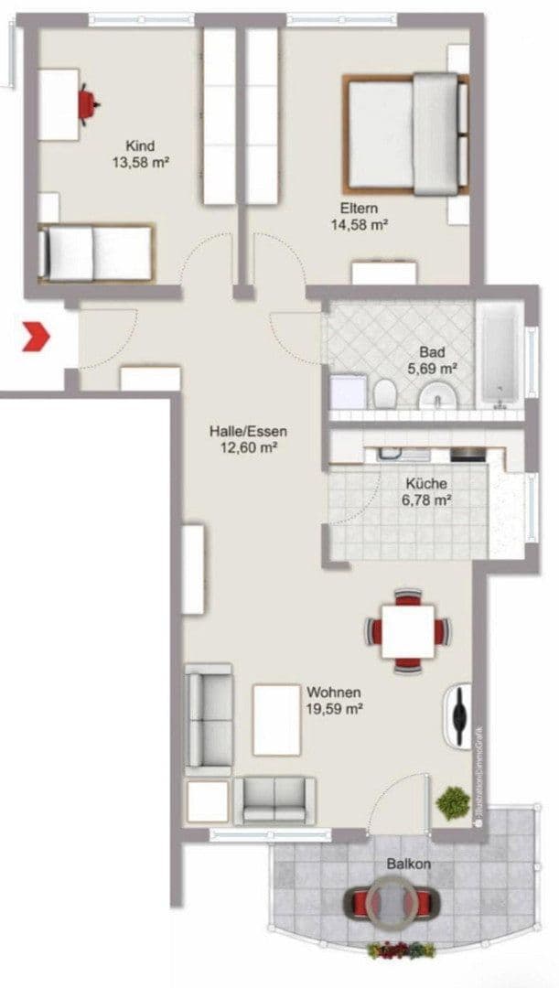 Prenájom bytu 3-izbový 76 m², Schotten, Hesensko Prenájom bytu 3-izbový 76 m², Schotten, Hesensko
