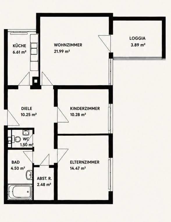 Prenájom bytu 3-izbový 80 m², München, Bavorsko Prenájom bytu 3-izbový 80 m², München, Bavorsko