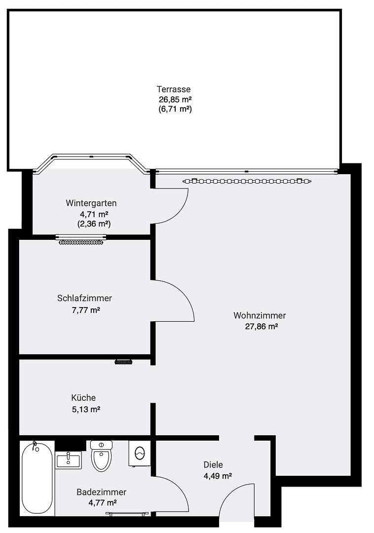 Prenájom bytu 2-izbový 60 m², Gustav-Heinemann-Straße 109, Bremen, Brémy Prenájom bytu 2-izbový 60 m², Gustav-Heinemann-Straße 109, Bremen, Brémy