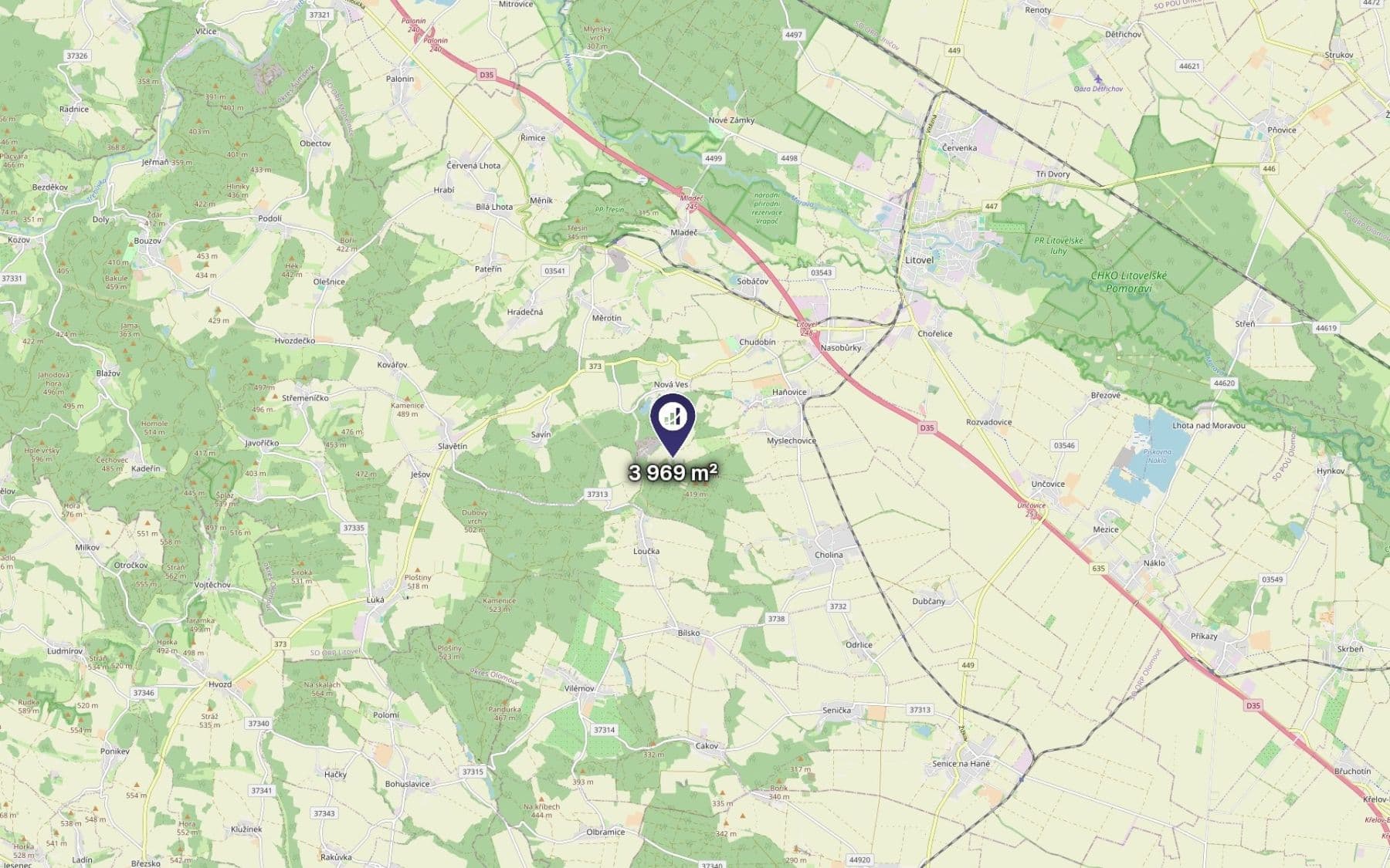 Predaj pozemku 3.969 m², Litovel, Olomoucký kraj Predaj pozemku 3.969 m², Litovel, Olomoucký kraj