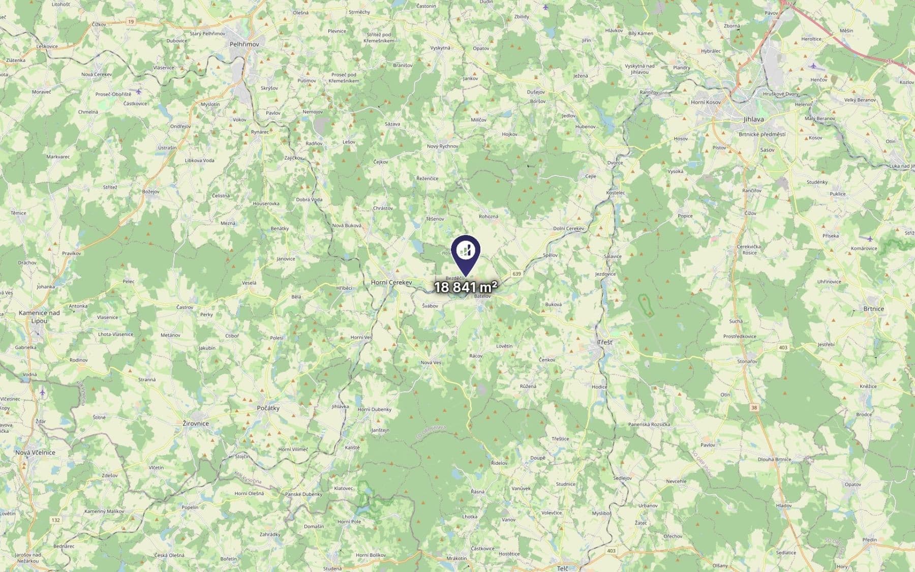 Predaj pozemku 1.570 m², Batelov, Kraj Vysočina Predaj pozemku 1.570 m², Batelov, Kraj Vysočina