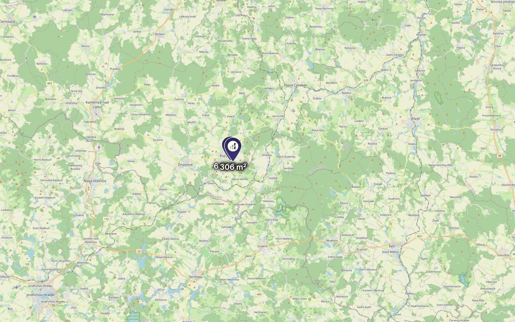Predaj pozemku 7.212 m², Počátky, Kraj Vysočina Predaj pozemku 7.212 m², Počátky, Kraj Vysočina