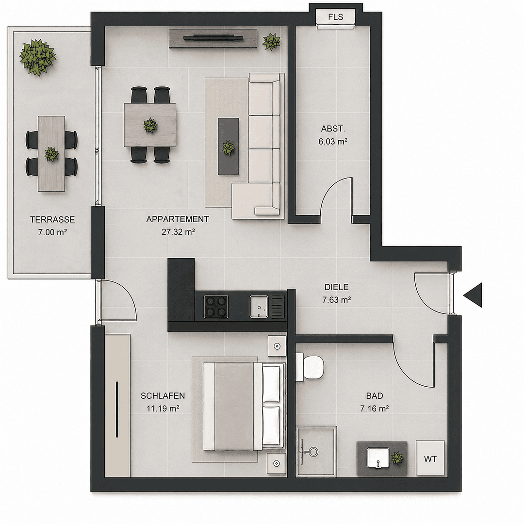 Prenájom bytu 1-izbový 65 m², Hümmerich, Porýnie-Falcko Prenájom bytu 1-izbový 65 m², Hümmerich, Porýnie-Falcko