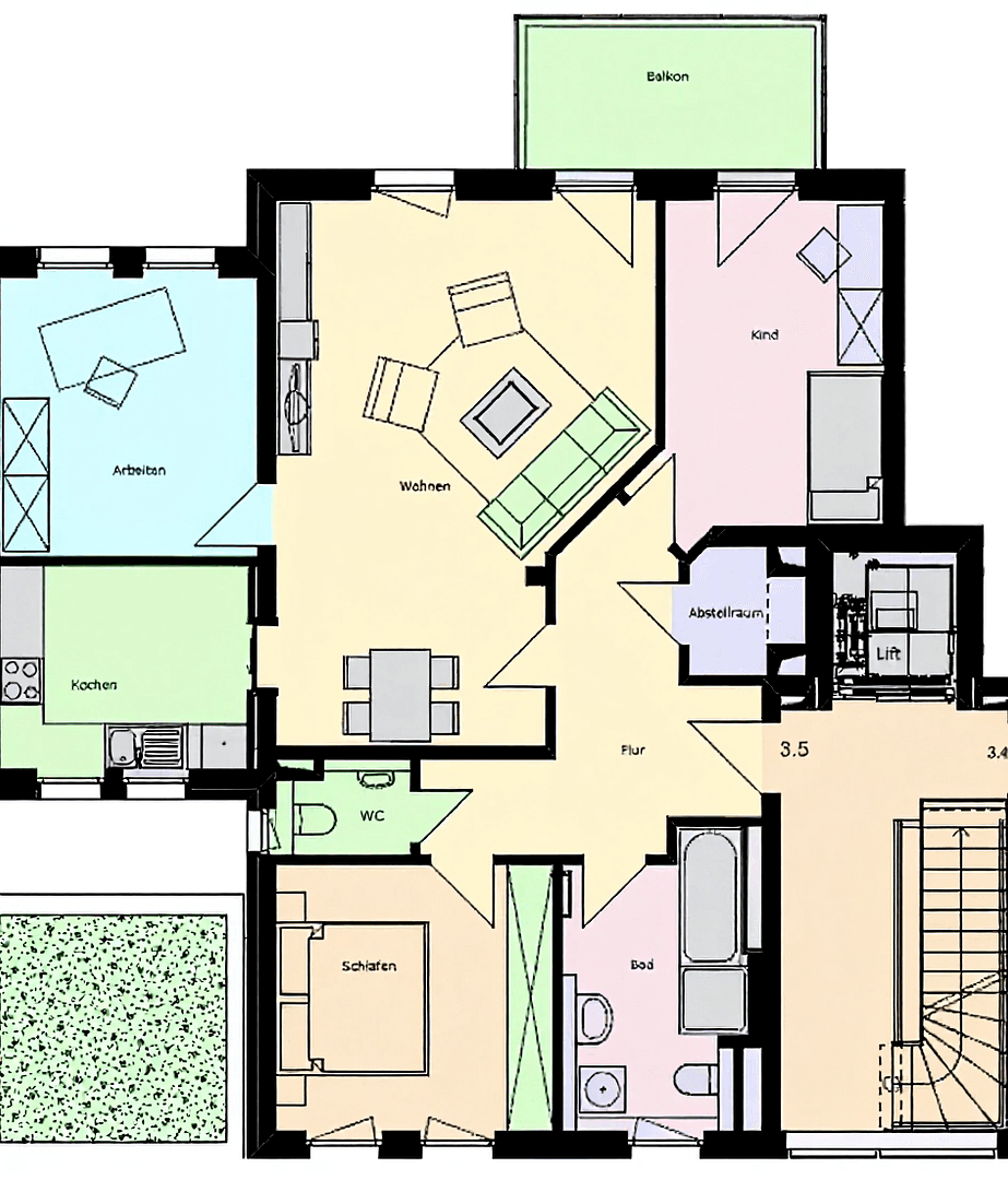 Prenájom bytu 4-izbový 104 m², Augsburg, Bavorsko Prenájom bytu 4-izbový 104 m², Augsburg, Bavorsko