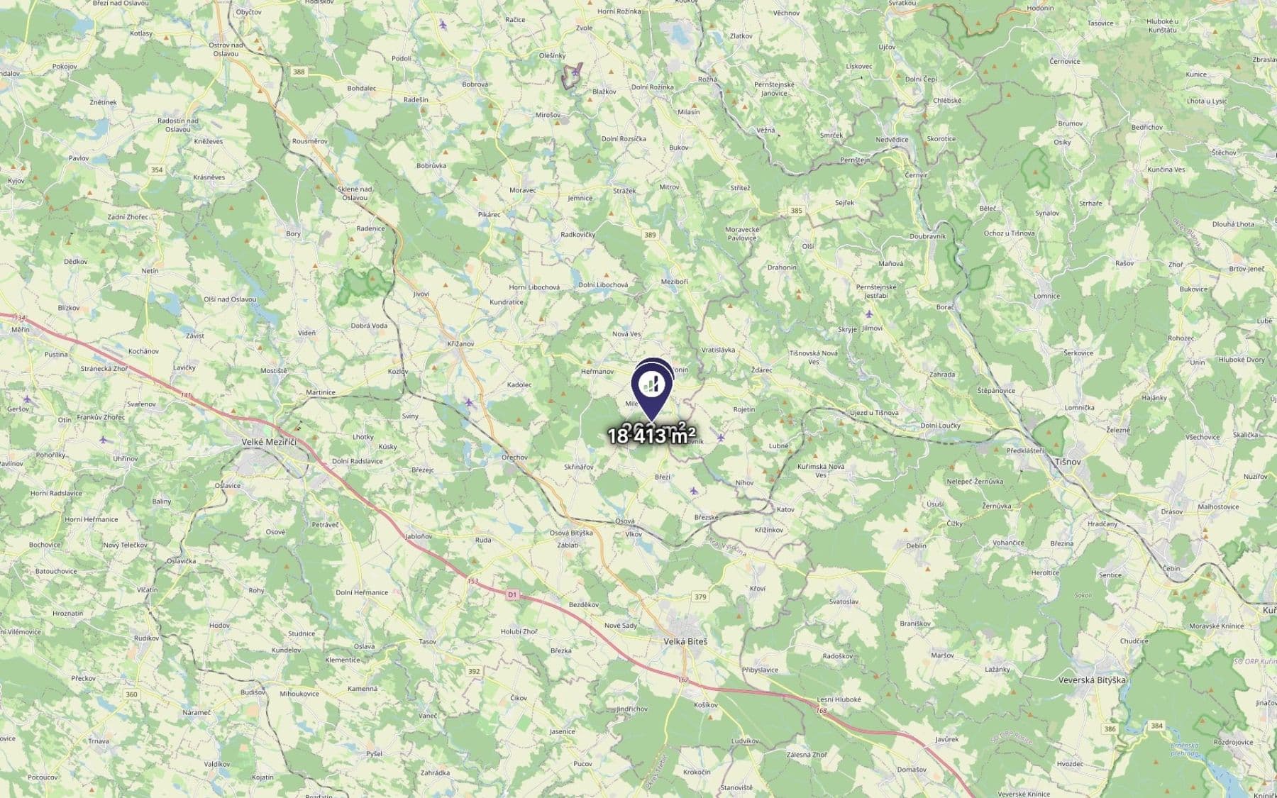Predaj pozemku 18.676 m², Rozseč, Kraj Vysočina Predaj pozemku 18.676 m², Rozseč, Kraj Vysočina